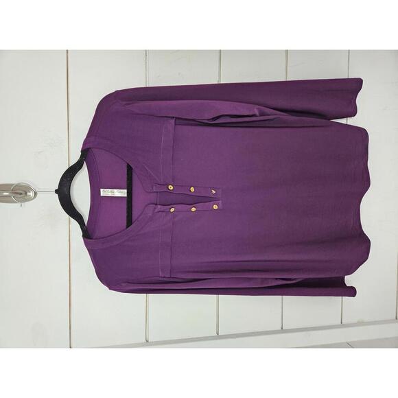 PerSeption XL Petite purple long sleeve tunic - Picture 1 of 4